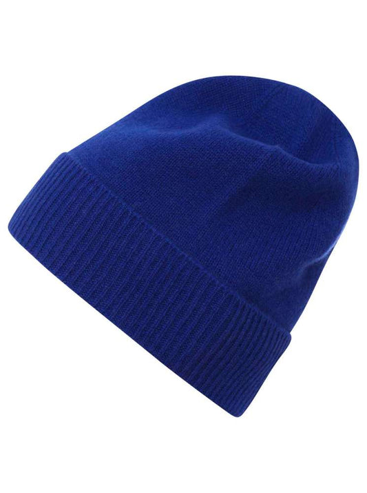 💕 Zwillingsherz Mütze "Ribbon Edge Beanie" 100 % Kaschmir Neonblau