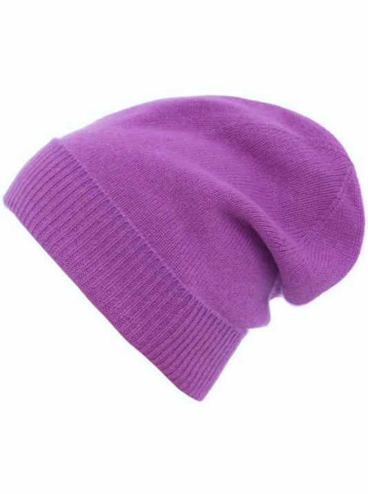 💕 Zwillingsherz Mütze "Ribbon Edge Beanie" 100 % Kaschmir Flieder