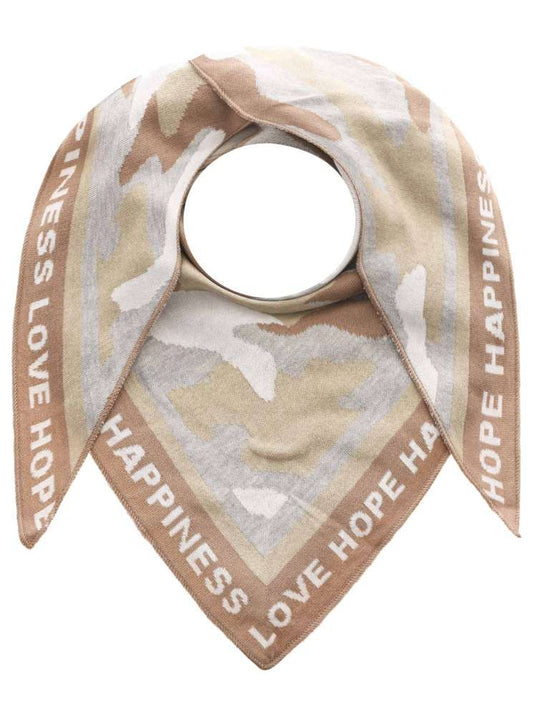 💕 Zwillingsherz Dreieckstuch "Camouflage-Love" Baumwolle Beige