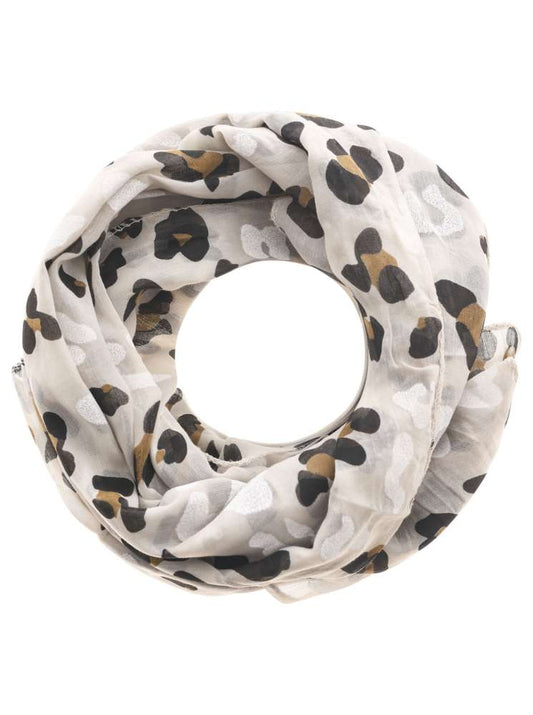 Loop Tuch "Big Leo Spots" Baumwolle Seide Beige