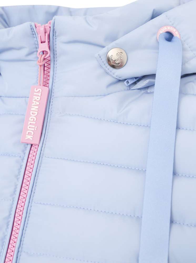 💕 Zwillingsherz Jacke Steppjacke kurz 4 in 1 "Maritim" Hellblau