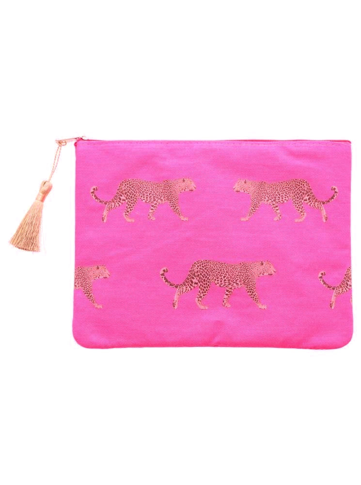 💕 Zwillingsherz Kosmetiktasche "Leo & Neon" Pouch Neonpink