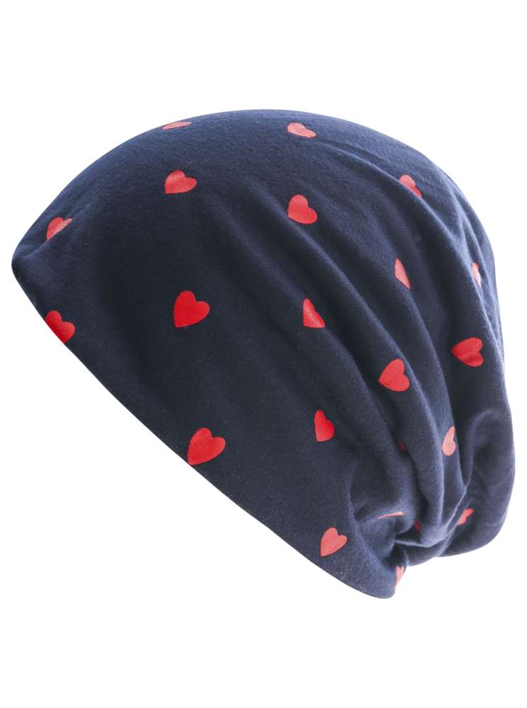 💕 Zwillingsherz Mütze Beanie "Herz" Jersey Navy