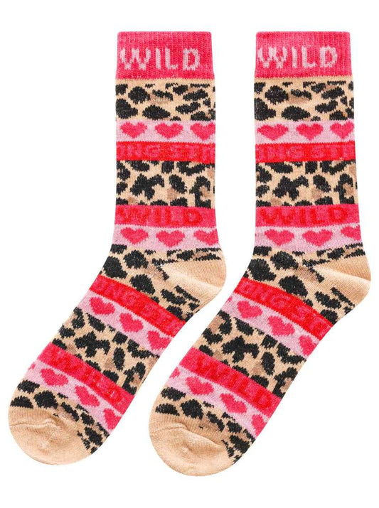 💕 Zwillingsherz Socken "Leo & Wild" Kuschelsocken PInk