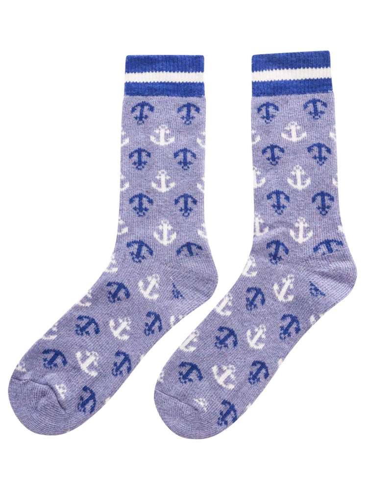 💕 Zwillingsherz Socken "Multi Anker" Kuschelsocken Blau