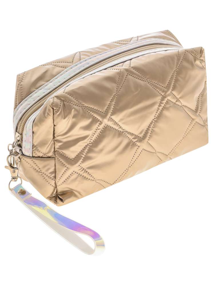 💕 Zwillingsherz Kosmetiktasche "Metallic Stepp" Pouch Gold