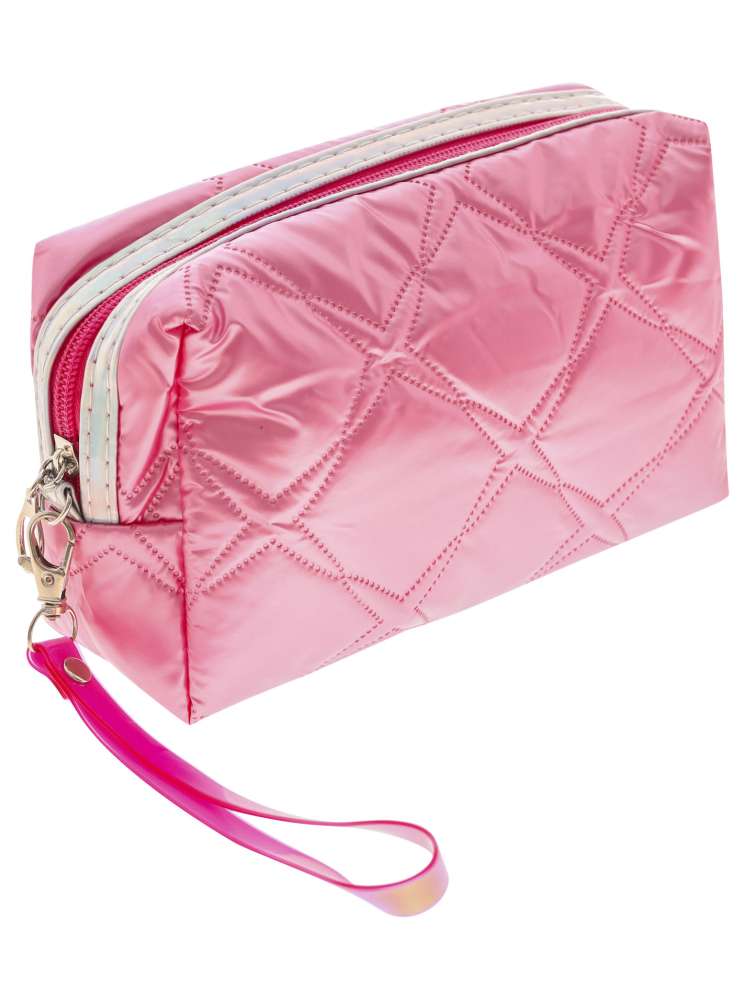 💕 Zwillingsherz Kosmetiktasche "Metallic Stepp" Pouch Pink