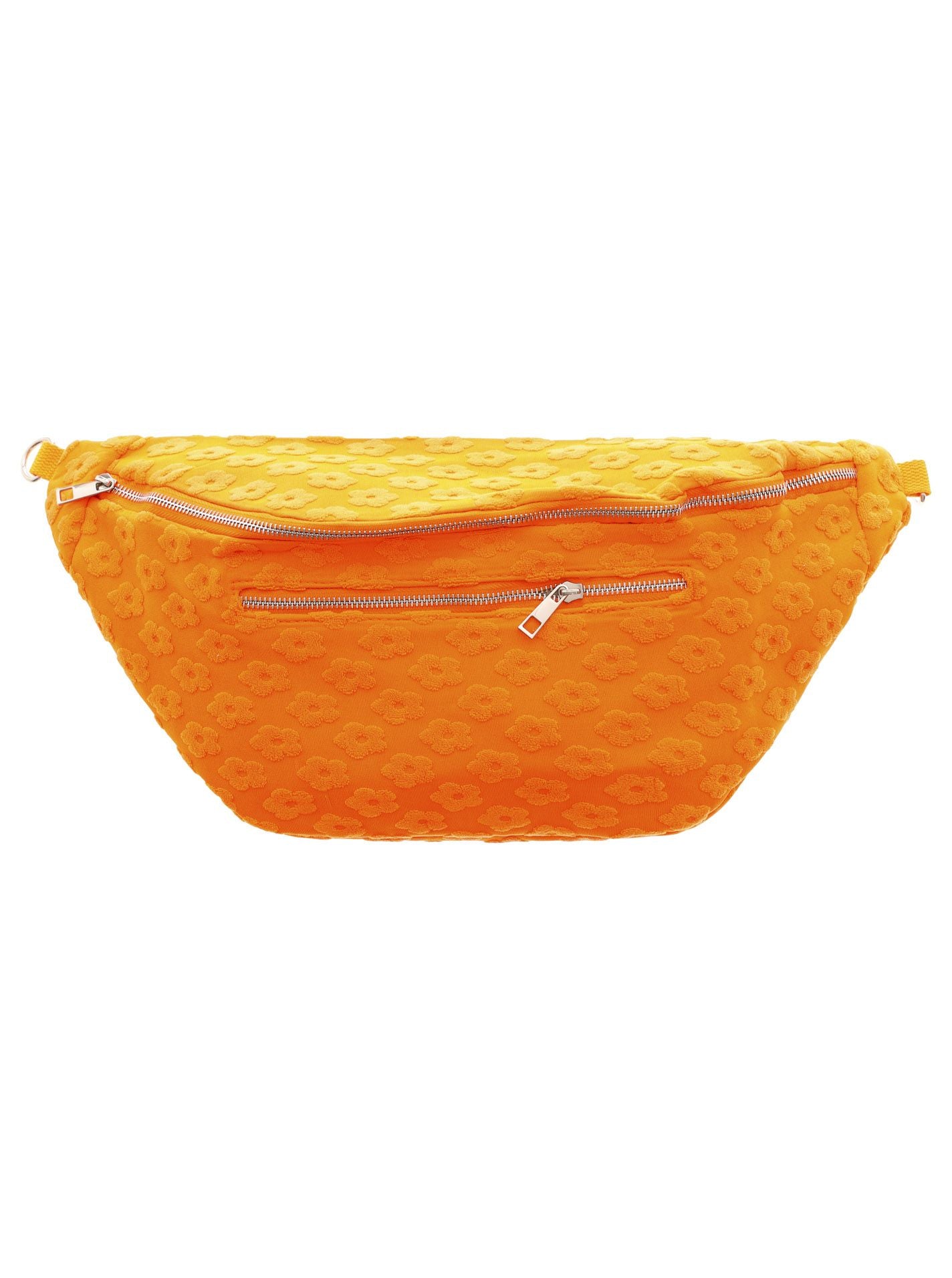 Crossbodybag Frottee "Blümchen" große Bauchtasche Orange