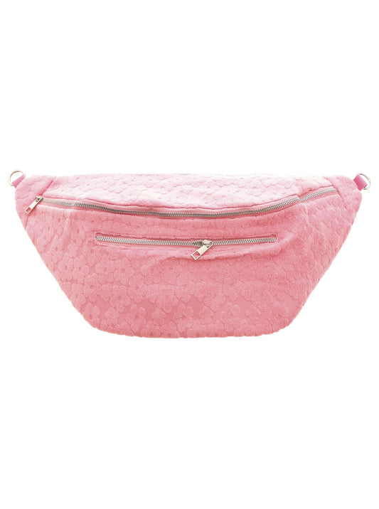 Crossbodybag Frottee "Blümchen" große Bauchtasche Rosa