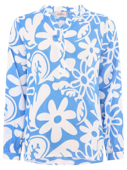 💕 Zwillingsherz Bluse "Flower Paradise" Blau