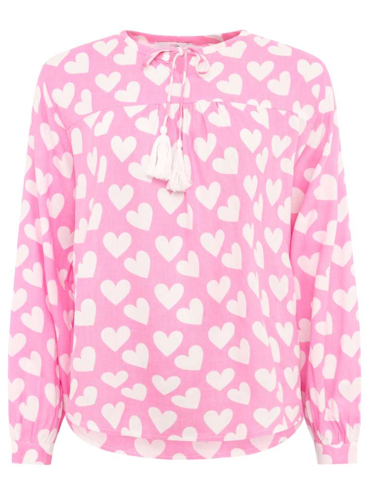 💕 Zwillingsherz Bluse "Herz Classic" 100 % Viskose Rosa