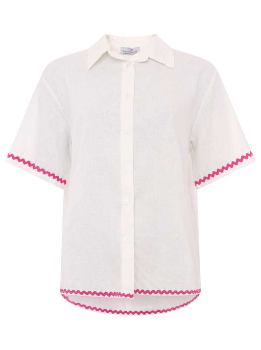 💕 Zwillingsherz Bluse "Stickerei" Weiß Pink