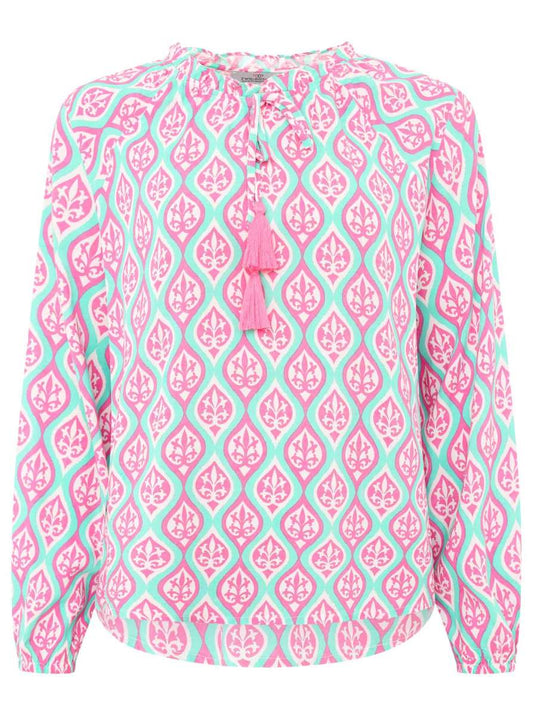 💕 Zwillingsherz Bluse "Ovale Ranke" 100 % Viskose Mittelpink