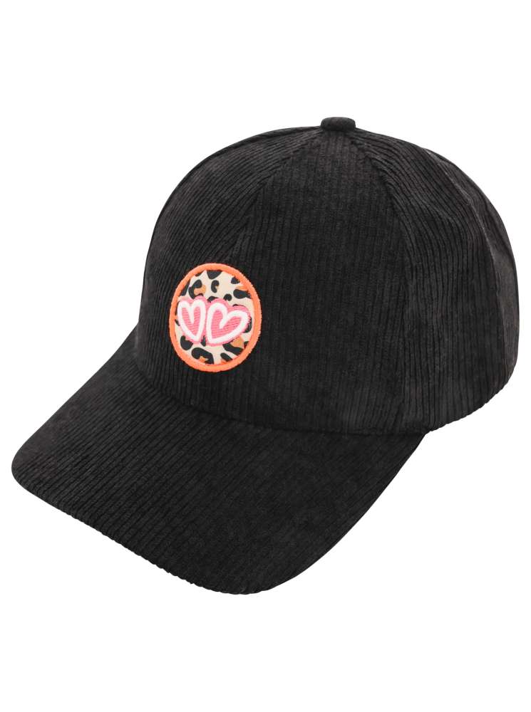 💕 Zwillingsherz Cap Cord "Leo Herzchen" Patch Schwarz