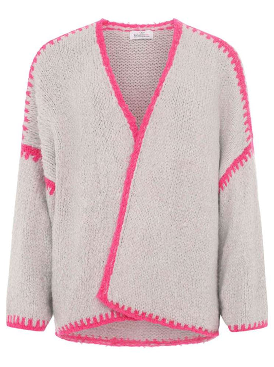 💕 Zwillingsherz Strickjacke "Naht" Grau Pink