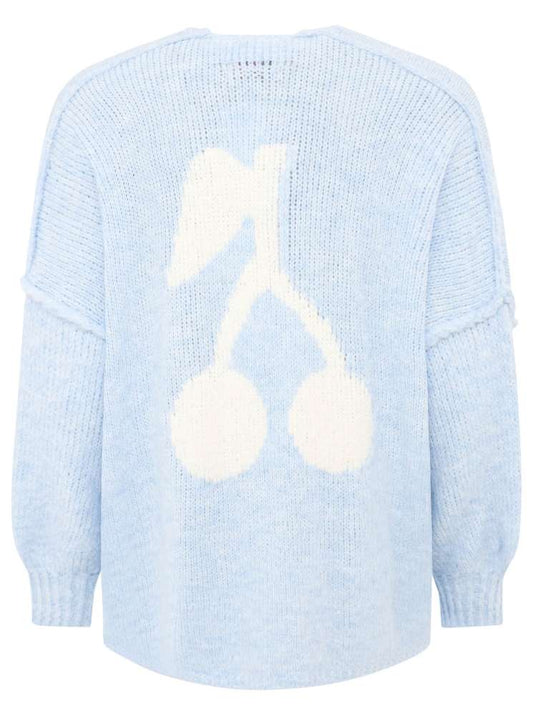 💕 Zwillingsherz Cardigan Strickjacke "Kirsche" Hellblau