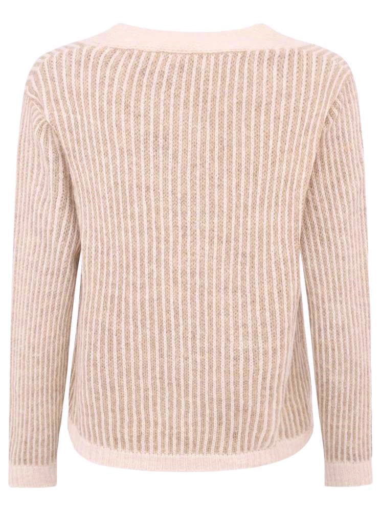 💕 Zwillingsherz Strickjacke "Kleine Streifen" Cardigan Beige