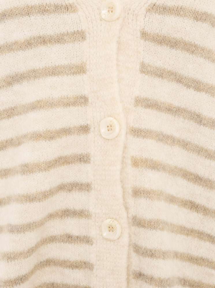 💕 Zwillingsherz Strickjacke "Streifen" Beige