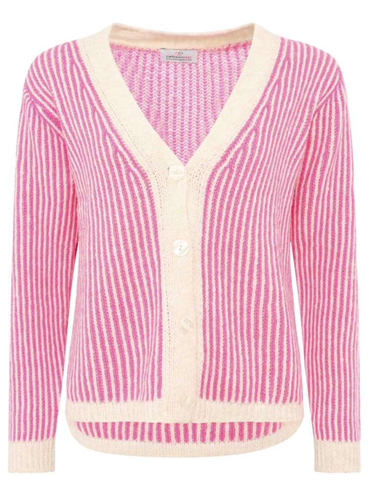 💕 Zwillingsherz Strickjacke "Kleine Streifen" Pink