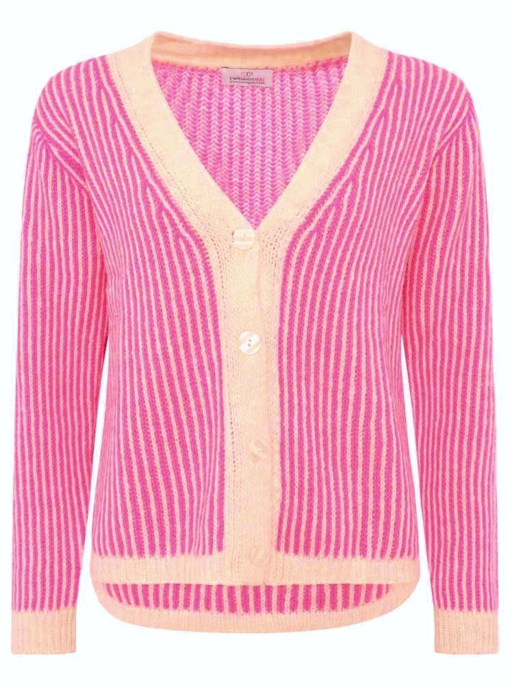 💕 Zwillingsherz Strickjacke "Kleine Streifen" Cardigan Pink