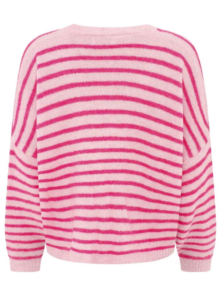 💕 Zwillingsherz Strickjacke "Streifen" Pink