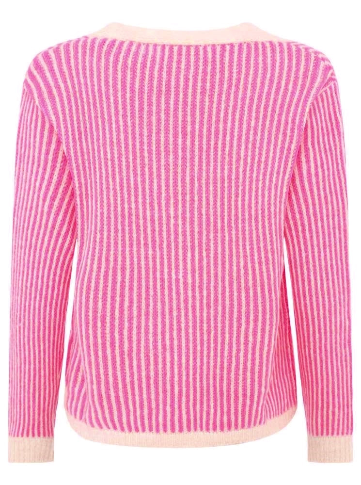 💕 Zwillingsherz Strickjacke "Kleine Streifen" Cardigan Pink