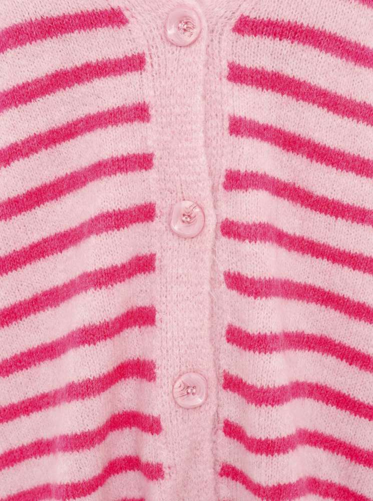 💕 Zwillingsherz Strickjacke "Streifen" Pink