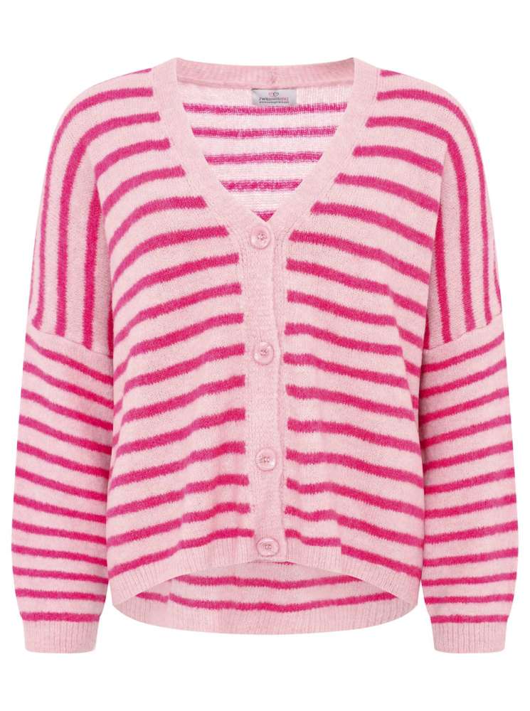 💕 Zwillingsherz Strickjacke "Streifen" Pink