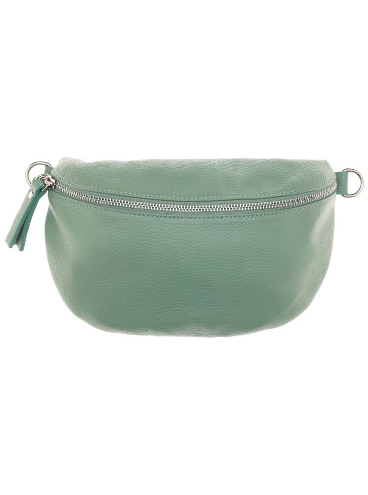 💕 Zwillingsherz Crossbody Bauchtasche Leder XXL "Edda" 100 % Leder Mint