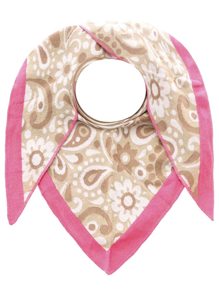 💕 Zwillingsherz Dreieckstuch "Blumige Aussichten" Baumwolle Beige Pink