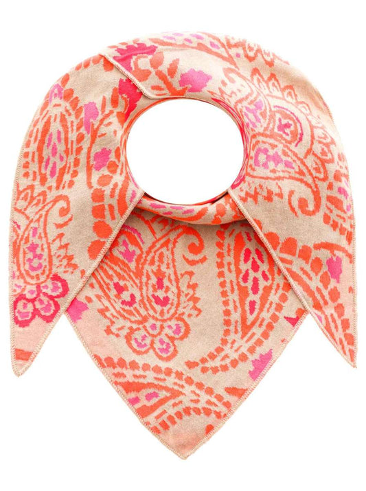 💕 Zwillingsherz Dreieckstuch "Cozy Paisley" Baumwolle Beige Orange Pink