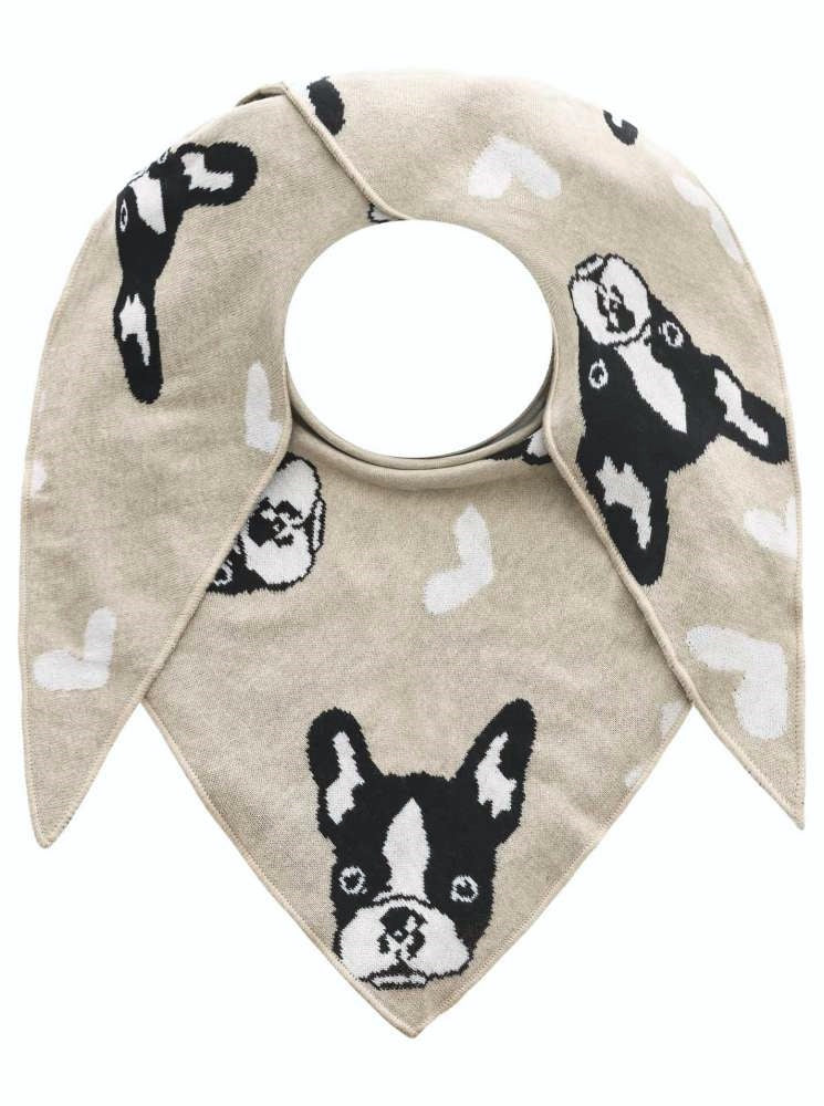 💕 Zwillingsherz Dreieckstuch "Herzens Hund" Baumwolle Beige