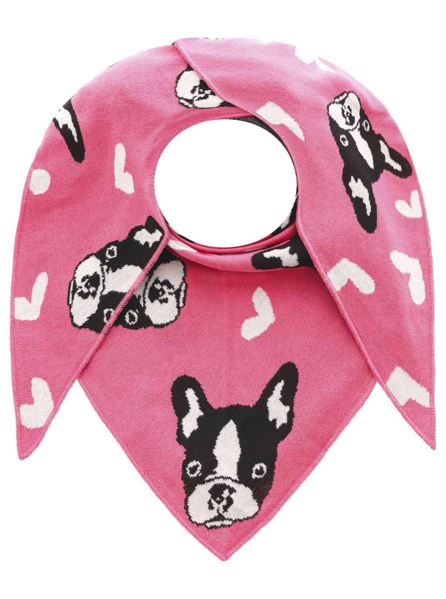 💕 Zwillingsherz Dreieckstuch "Herzens Hund" Baumwolle Pink