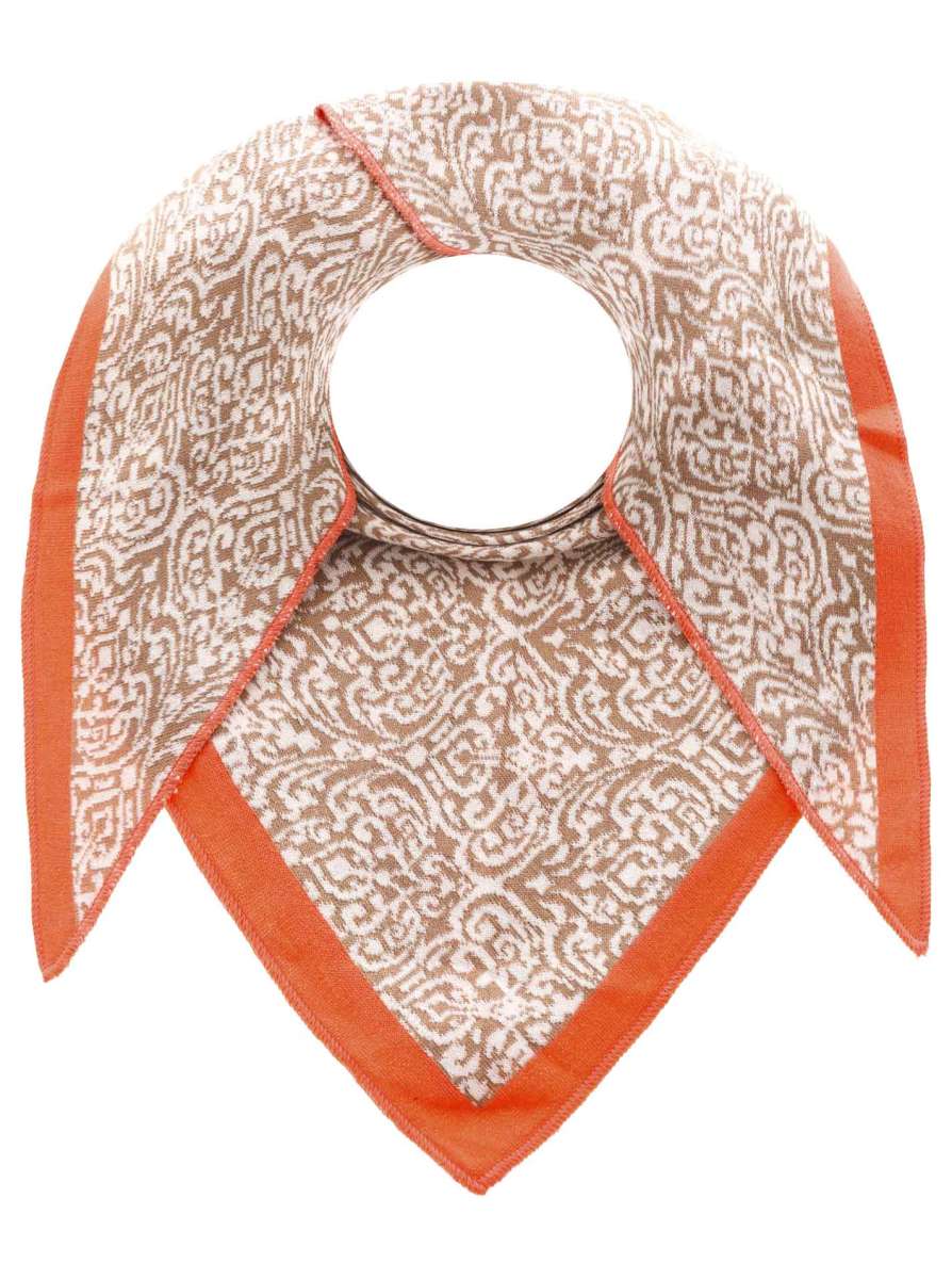 💕 Zwillingsherz Dreieckstuch "Kleine Ornamente" Baumwolle Beige Orange