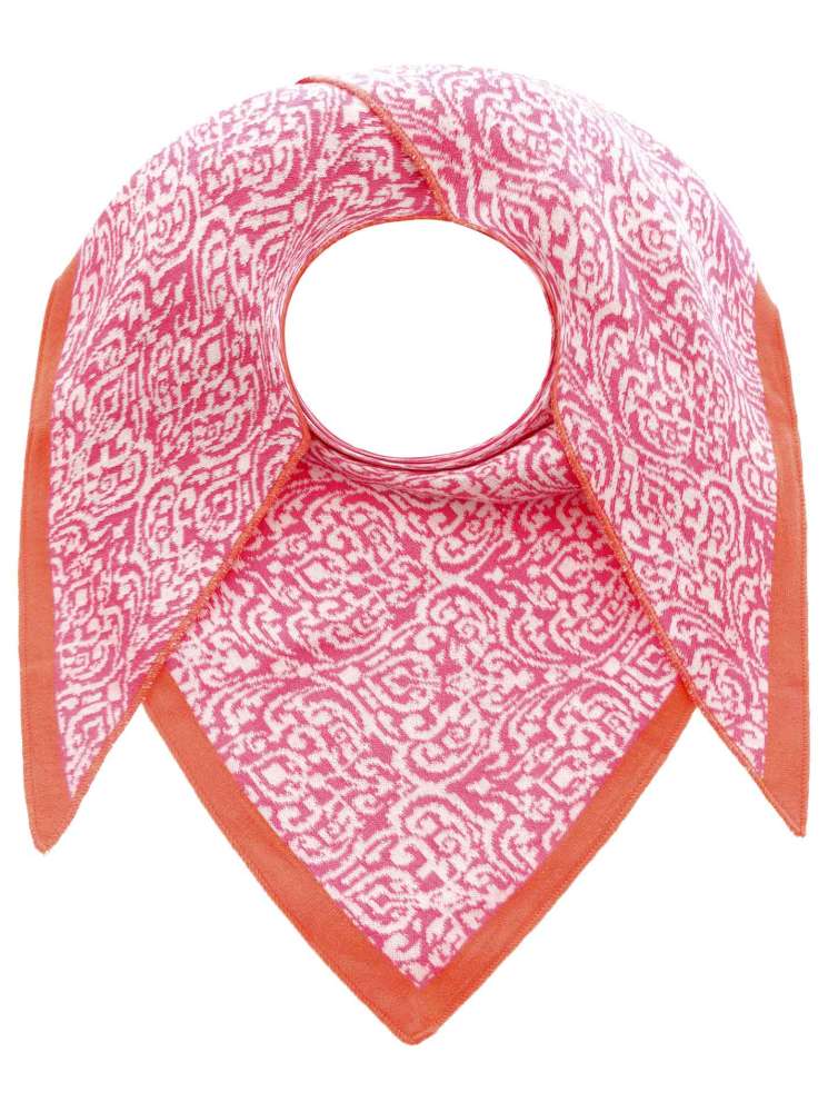 💕 Zwillingsherz Dreieckstuch "Kleine Ornamente" Baumwolle Pink Orange