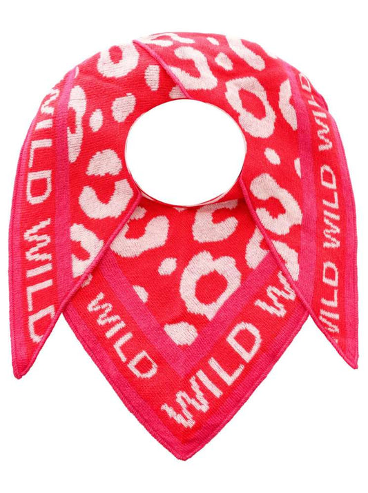 💕 Zwillingsherz Dreieckstuch "Leo Wild" Wolle Kaschmir Rot PInk