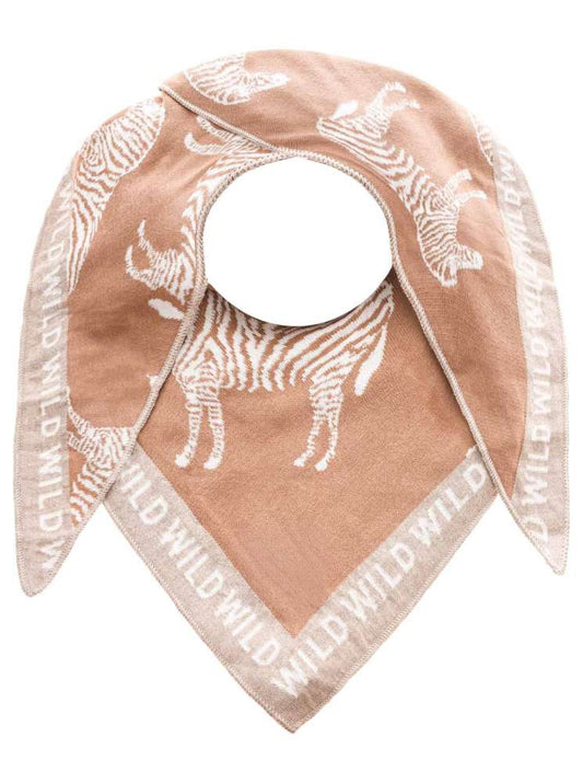 💕 Zwillingsherz Dreieckstuch "Wildes Zebra" Baumwolle Beige