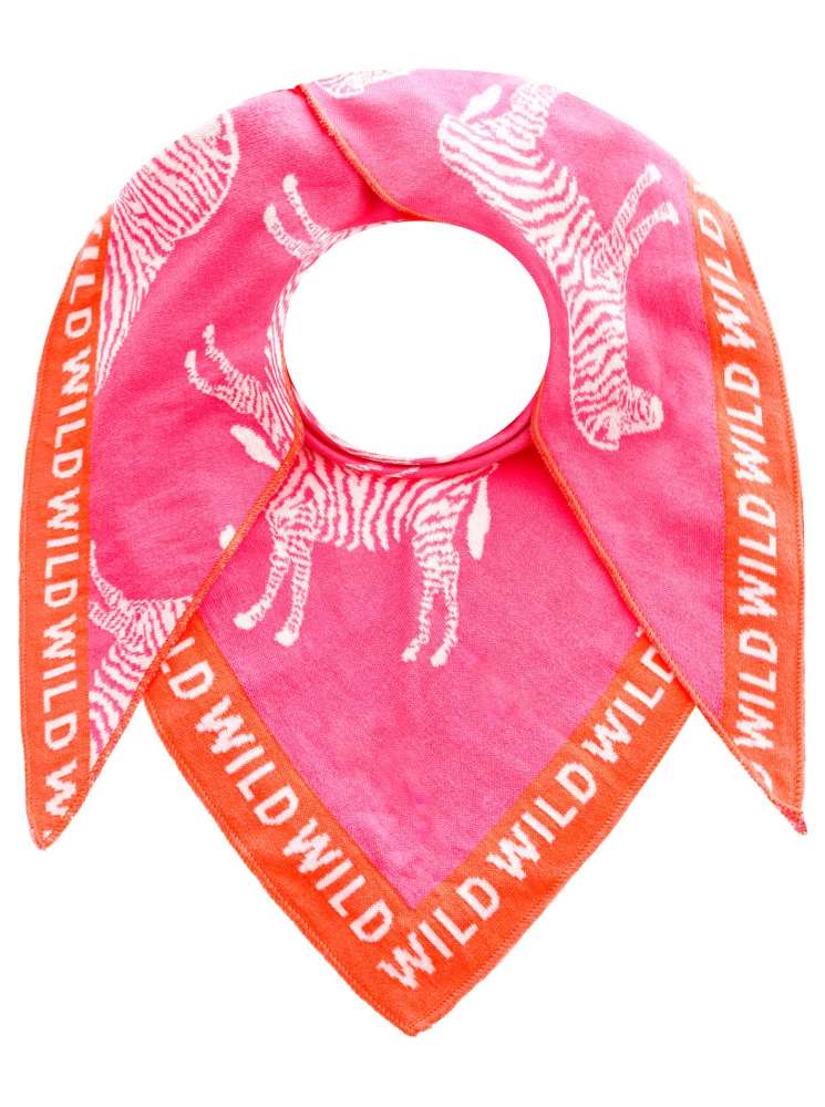 💕 Zwillingsherz Dreieckstuch "Wildes Zebra" Baumwolle Pink Orange