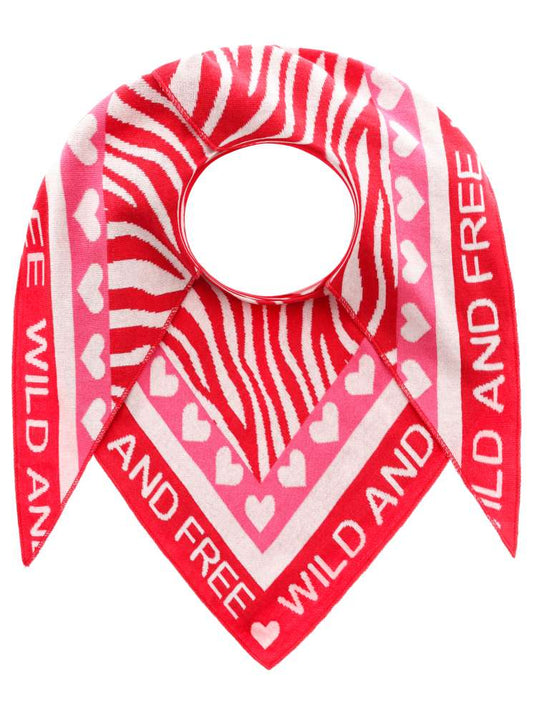 💕 Zwillingsherz Dreieckstuch "Zebra Love" Baumwolle Rot Pink