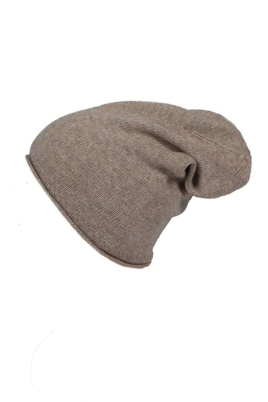 💕 Zwillingsherz Mütze "Classic" Blogger Beanie Wolle Fleece Taupe