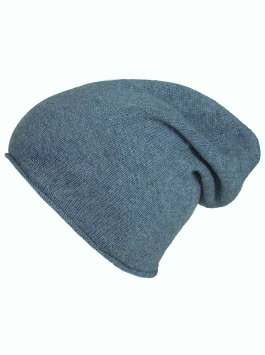 💕 Zwillingsherz Mütze "Classic" Blogger Beanie Wolle Fleece Jeansblau