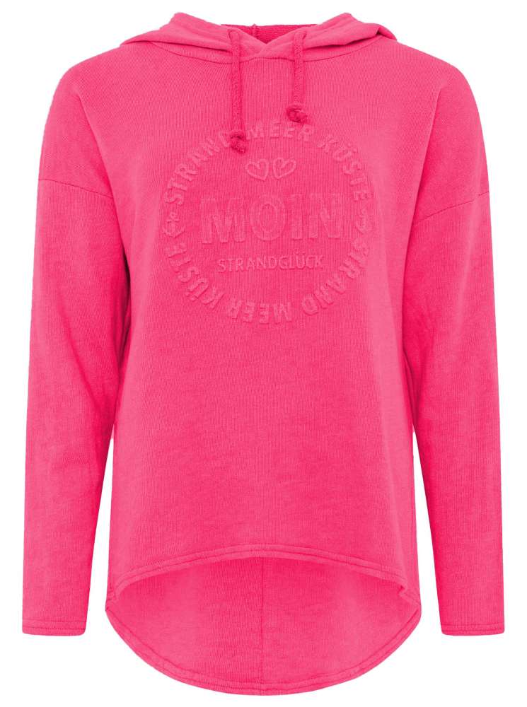 💕 Zwillingsherz Hoodie "Moin Strandglück" Stempeldruck Baumwolle Pink