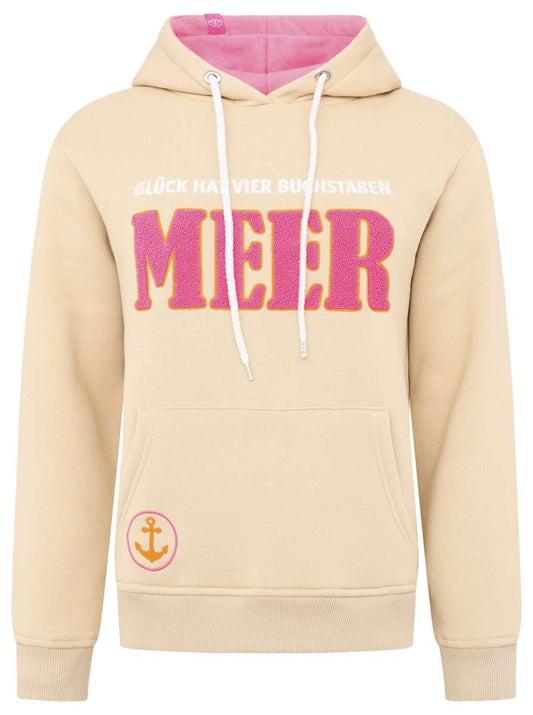 💕 Zwillingsherz Sweatshirt Hoodie "Meer" Sweater Baumwolle Beige