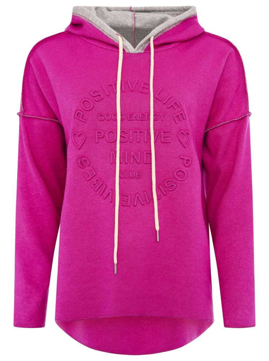 💕 Zwillingsherz Hoodie Double Face "Frühling" Stempeldruck Pink