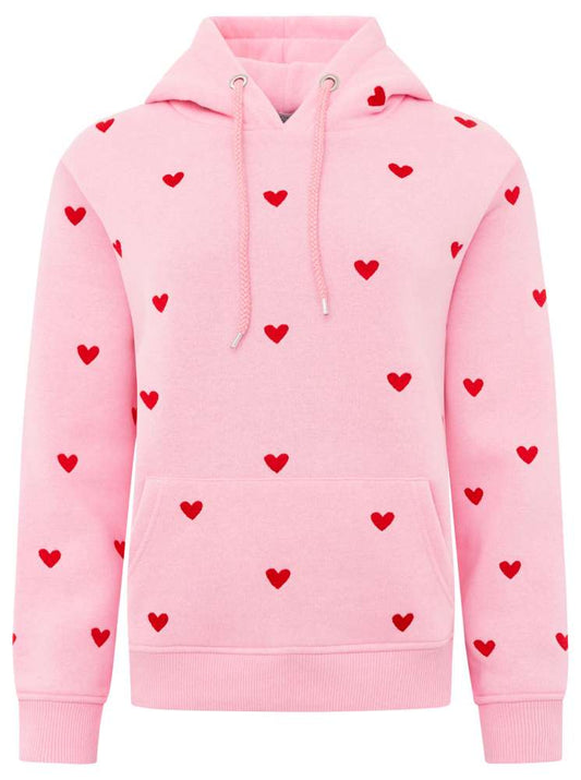 💕 Zwillingsherz Hoodie Sweatshirt "Hearts" Sweater Baumwolle Pink