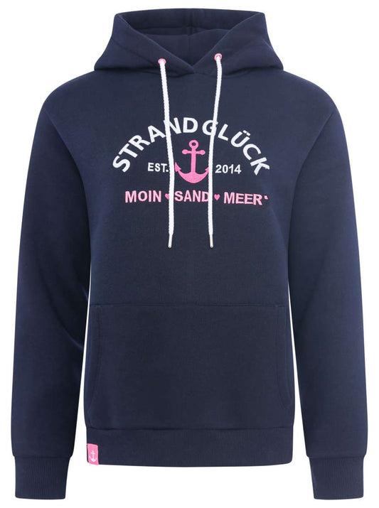 💕 Zwillingsherz Sweatshirt Hoodie "Moin Sand Meer" Sweater Baumwolle Navy