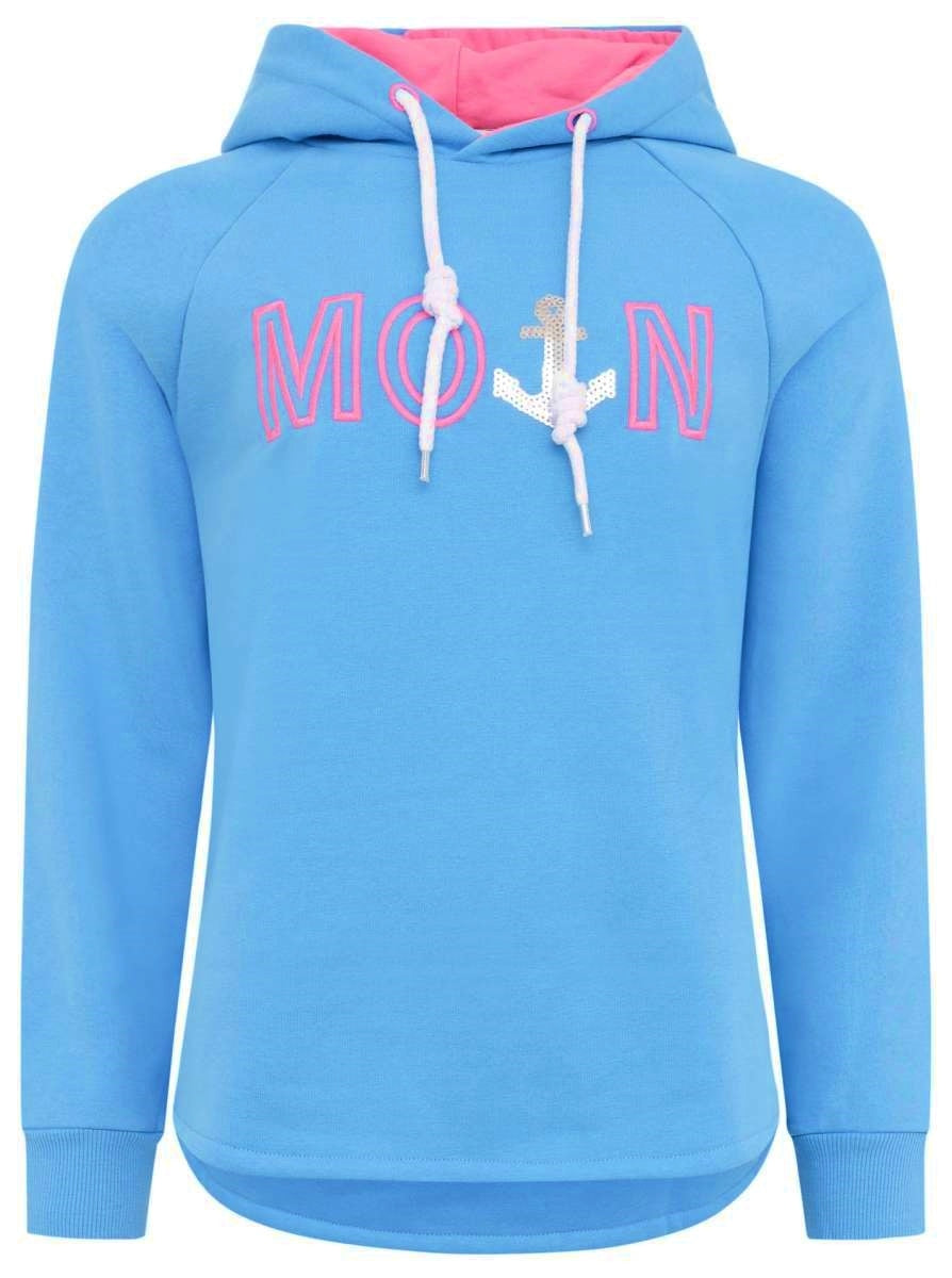 💕 Zwillingsherz Sweatshirt Hoodie "Moin Wellenrauschen" Sweater Baumwolle Blau