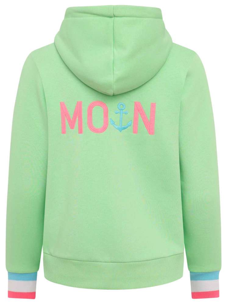 💕 Zwillingsherz Zip Hoodie Sweatshirt Jacke "MoinZH" Sweater Baumwolle Hellgrün