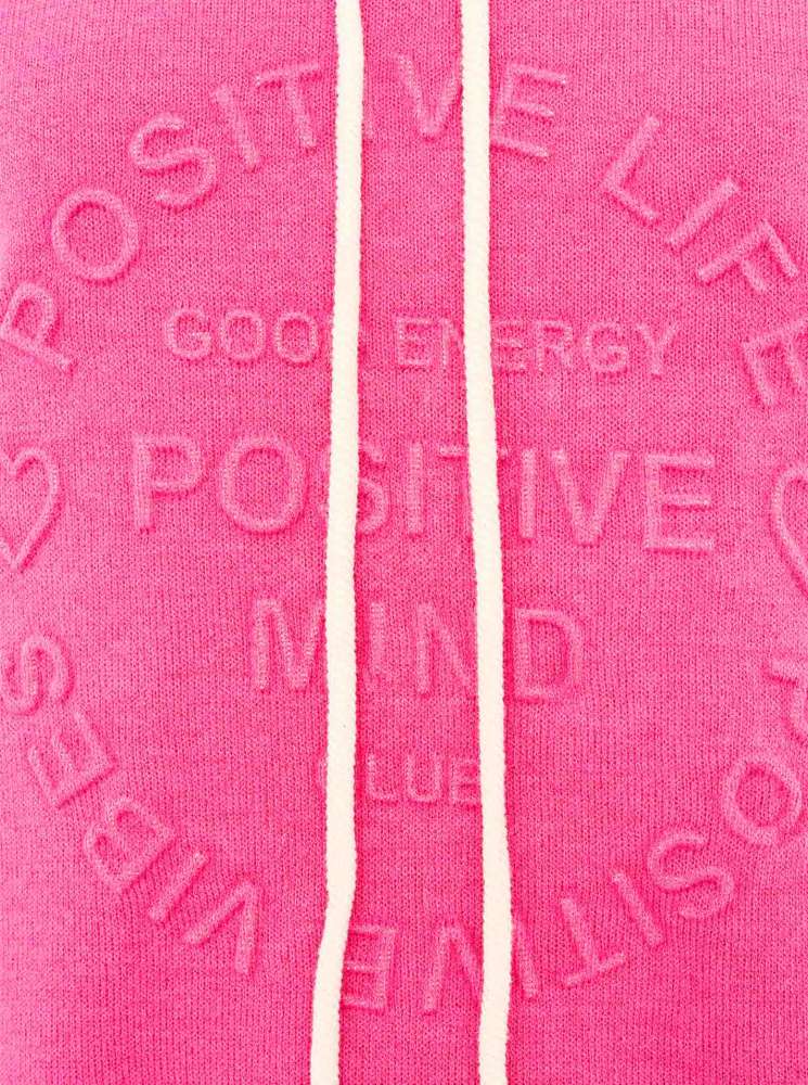 💕 Zwillingsherz Hoodie Double Face "Positive Mind" Stempeldruck Pink