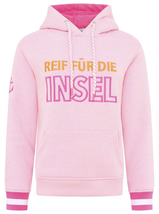 💕 Zwillingsherz Sweatshirt Hoodie "Reif für die Insel" Sweater Baumwolle Rosa